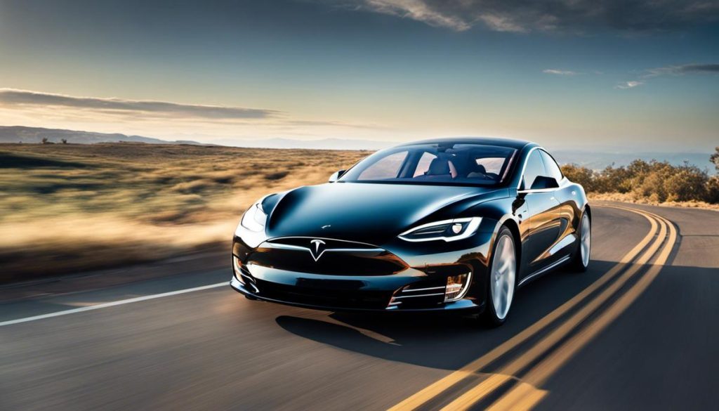 A visual representation of the Tesla central screen display showcasing its sleek design and user-friendly interface